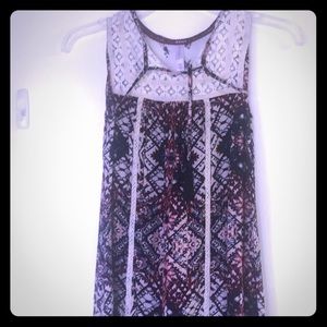 Short dress tunic with trendy tassels - festival.